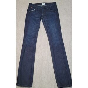 Hudson Jeans Bootcut Women 25 Blue Flap Pocket Whiskered Denim W429DHK